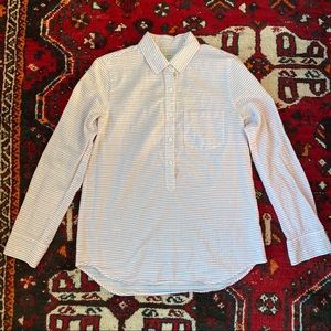 J Crew striped pop over shirt